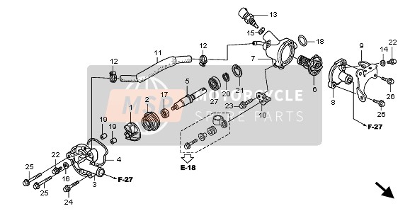 Honda SH150R 2010 WATER PUMP for a 2010 Honda SH150R